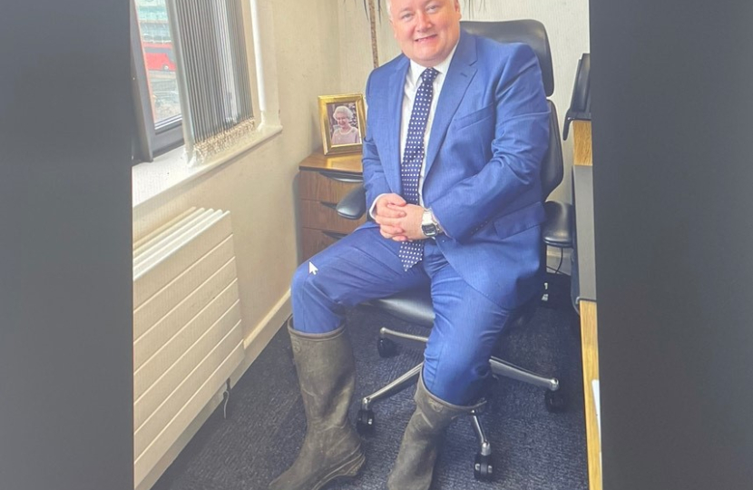 MS wears wellies in Senedd to show support for farmers 